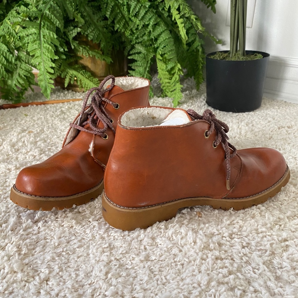 Worthmore leather ankle boots fleece lined - Picture 3 of 5
